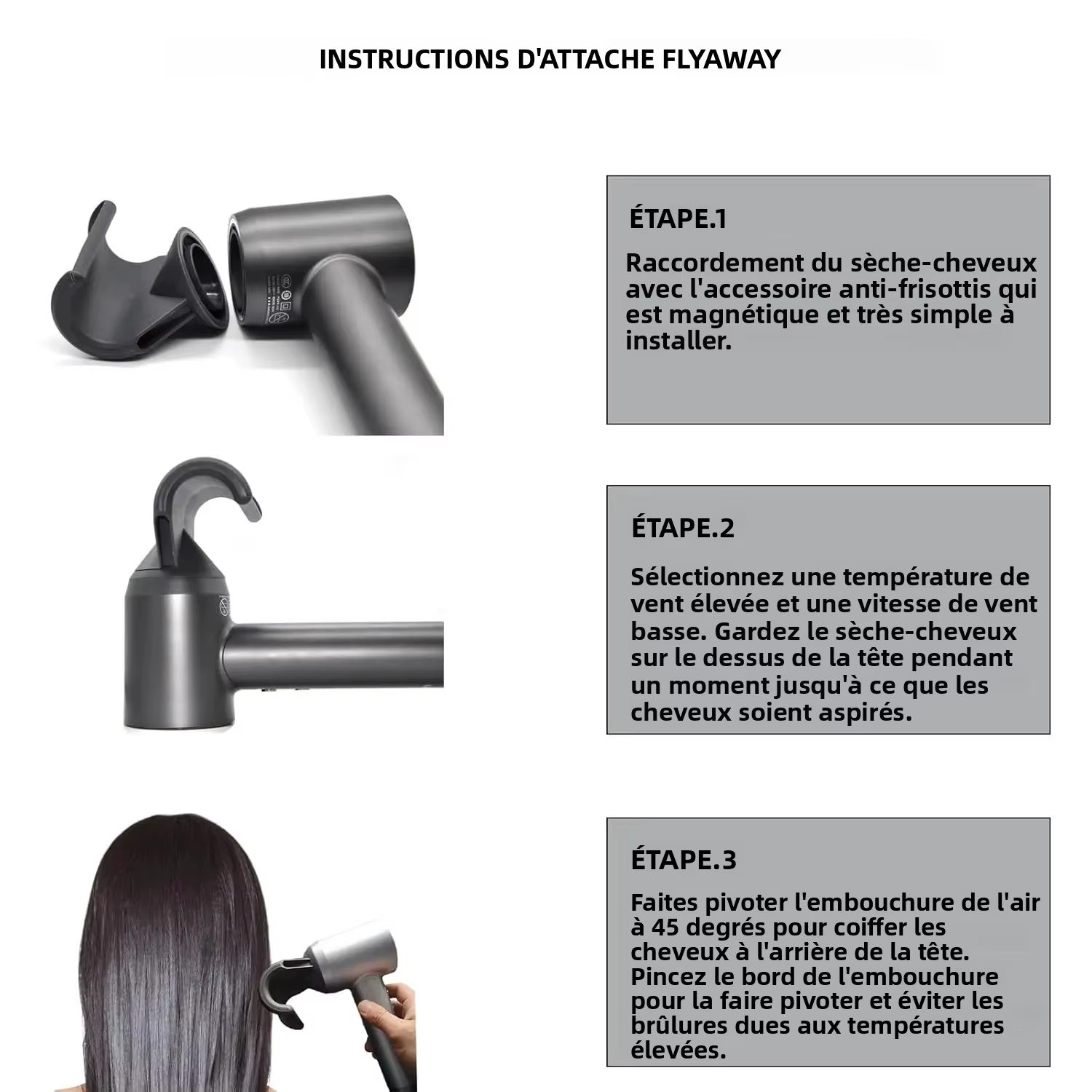 Pour Dyson, diffuseur anti-étirement compatible avec les modèles HD01, HD02, HD03, HD04, HD08, HD15, sèche-cheveux
