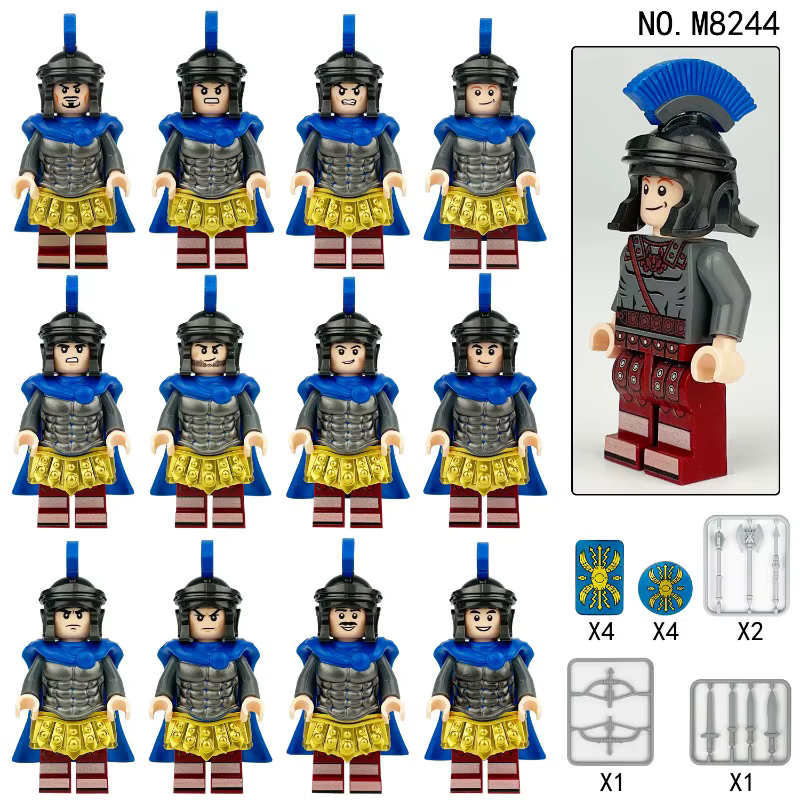 Figurine de chevalier loup d'occasion, vente en gros transfrontalière, jouet de construction à petites pièces pour enfants, accessoires d'armes, chien