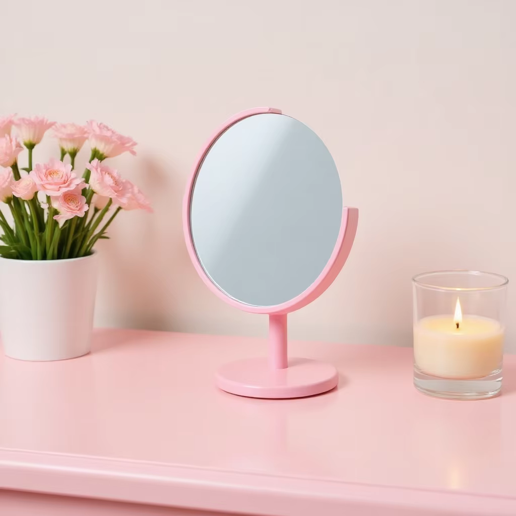 Mini miroir cosmétique élégant et pliable, miroir de maquillage portable et compact, idéal pour la salle de bain, les voyages et les trajets quotidiens
