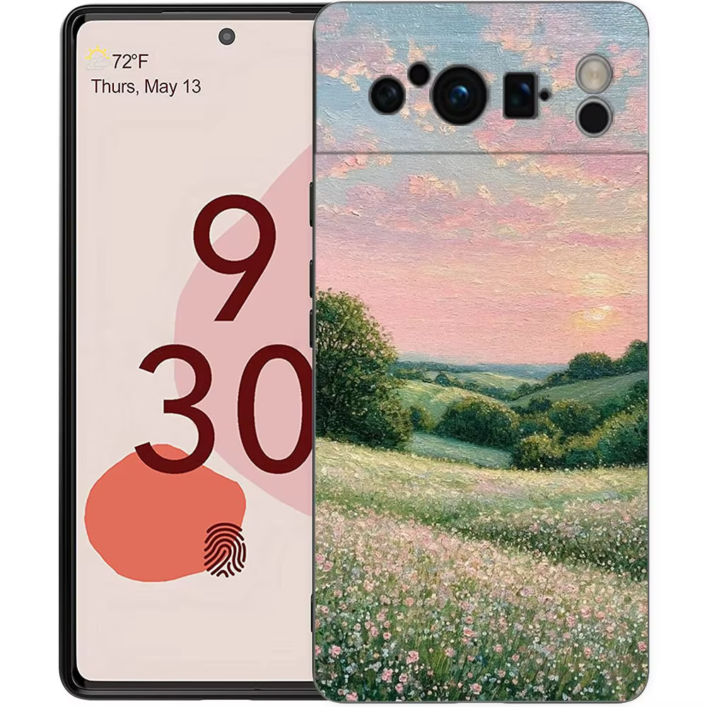 Coque de téléphone en TPU souple avec motif de jardin de Claude Monet pour Google Pixel 10 9 8 7 Pro 9A 8A 7A 6A 6 Pro XL, coque noire