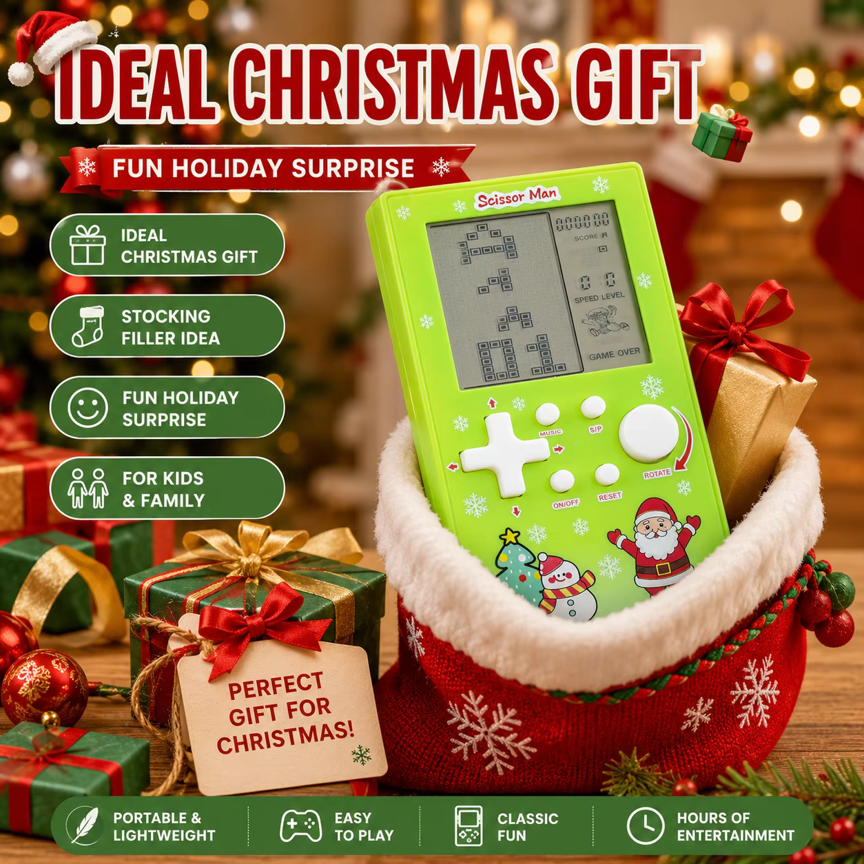 Mini console de jeu électronique rétro, 26 jeux, appareil de jeu portable, cadeau de vacances