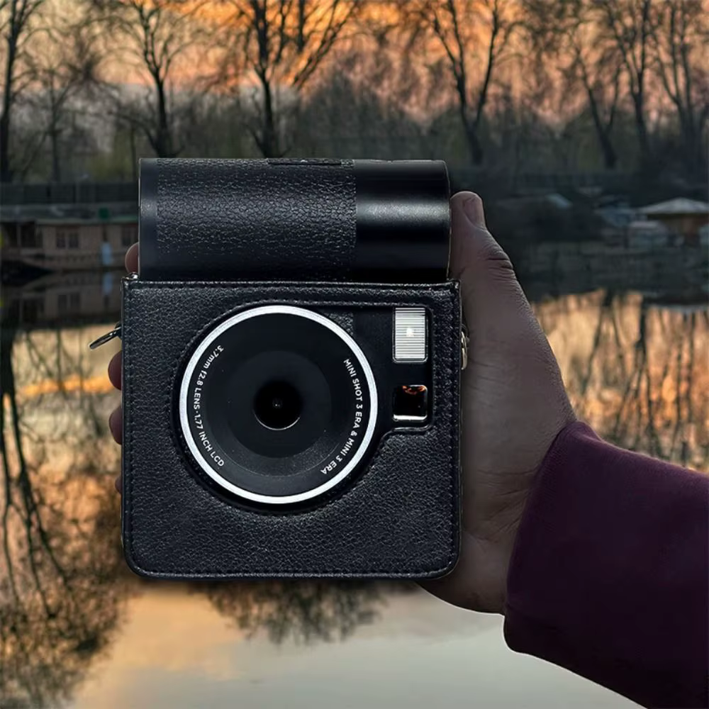 Avec bandoulière étui pour appareil photo instantané en cuir PU housse de protection anti-rayures antichoc pour Kodak Mini Shot 3 Era MS300