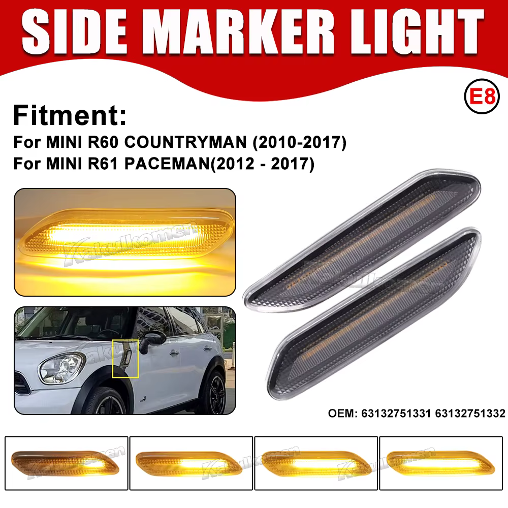 Feux de position latéraux LED dynamiques à défilement, clignotants, feux de clignotant pour BMW MINI COOPER R60 R61 COUNTRYMAN PACEMAN