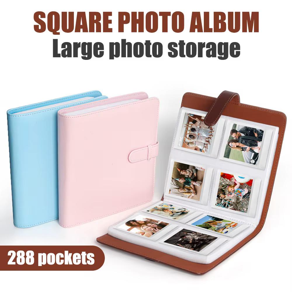 Album Photo 288 pochettes pour appareil photo Instax Square SQ1/SQ6/SQ10/SQ20/SQ40 pour Kodak Mini 3 Square, Mini Shot 3 Clip de rangement carré