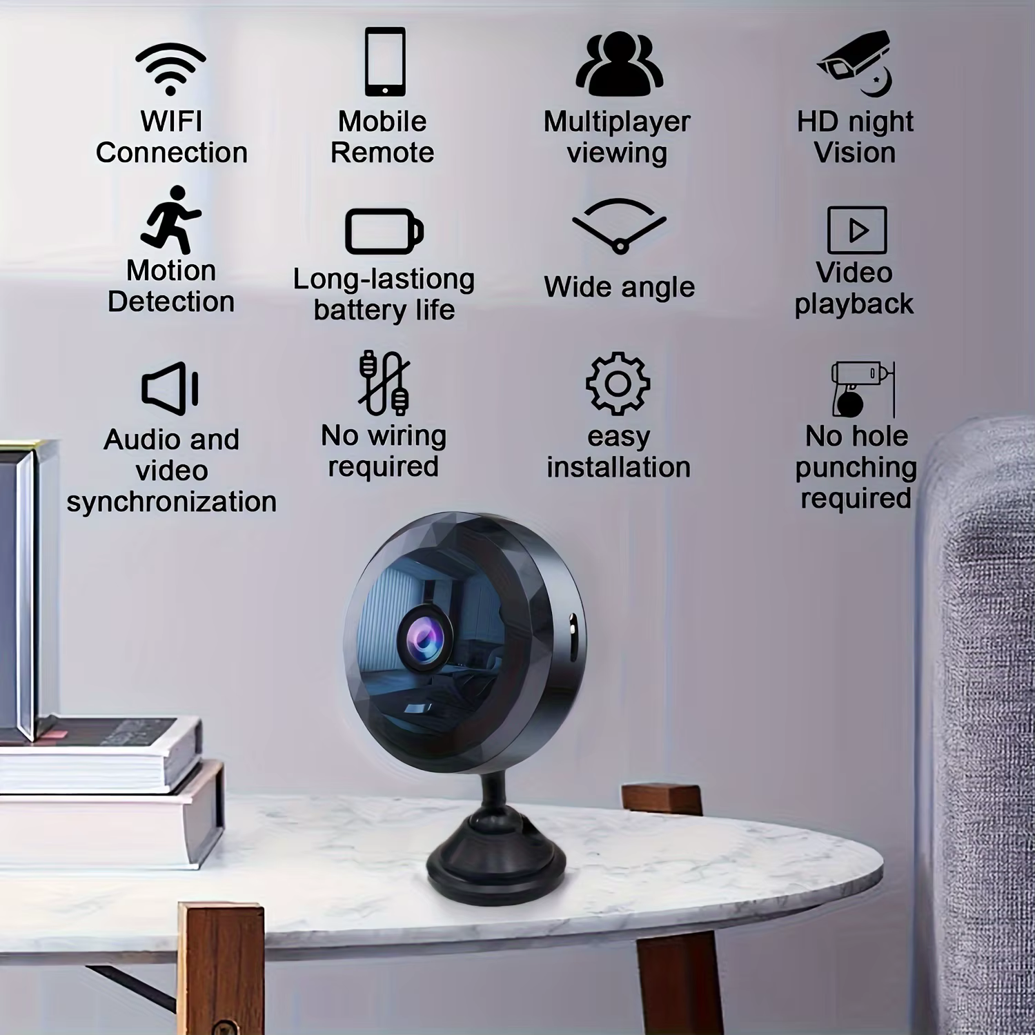 Mini caméra WiFi 1080P HD Caméra de sécurité sans fil Protection de sécurité Surveillance vidéo vocale Version nocturne Caméscope 2025 Nouveau