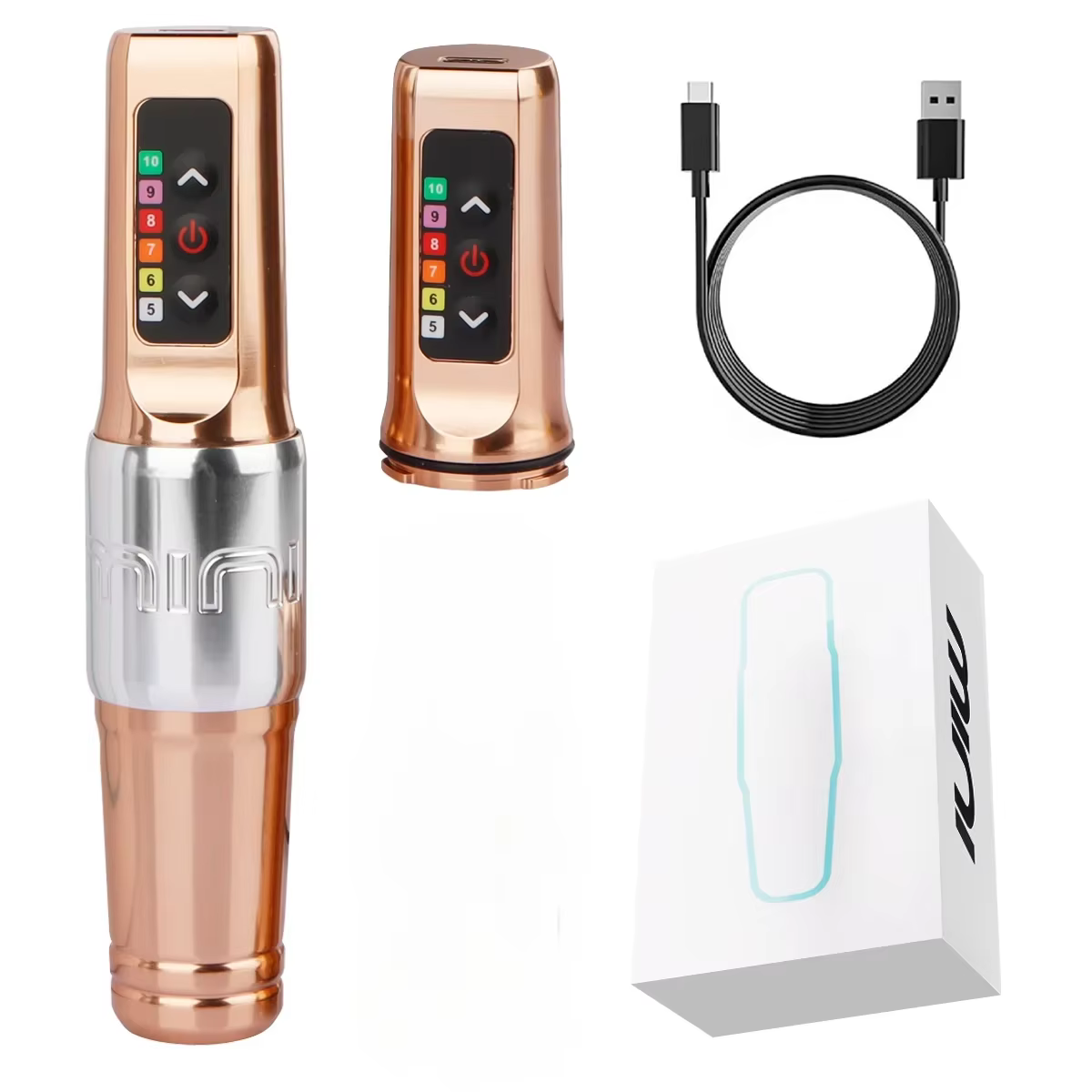 Mini machine à tatouer sans fil, stylo, course de 3,0 mm, avec 2 batteries, moteur sans noyau personnalisé de qualité supérieure, 10000 tr/min, maquillage permanent SMP