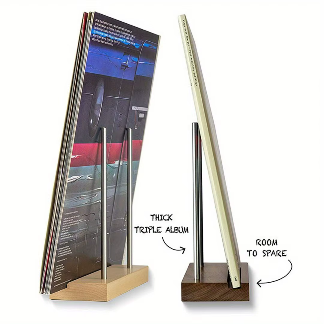 Porte-disque en vinyle, affichage de table en bois massif, maintenant jouant, support de disque en vinyle pour Albums CDS Ipads