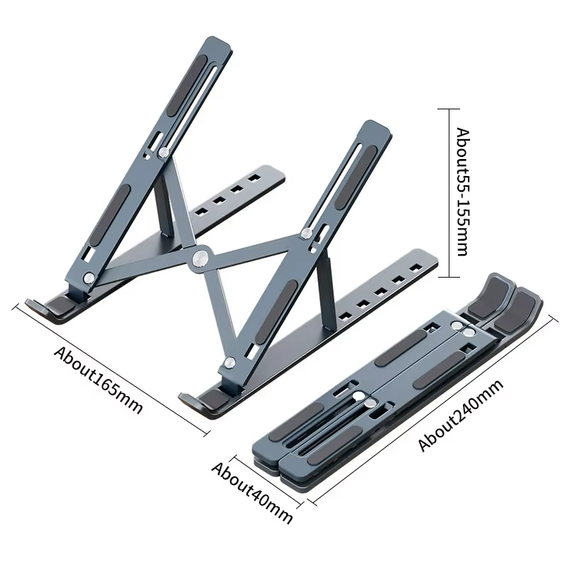 Support pliable pour ordinateur Portable, réglable, Base de Support en alliage d'aluminium pour Macbook, accessoires pour ordinateur Portable