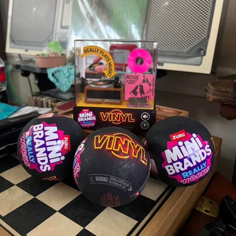 Mini tourne-disque vinyle Ball Mini Brands, figurines, boîtes mystères, jouets miniatures, modèles mystères, objets de collection, cadeaux