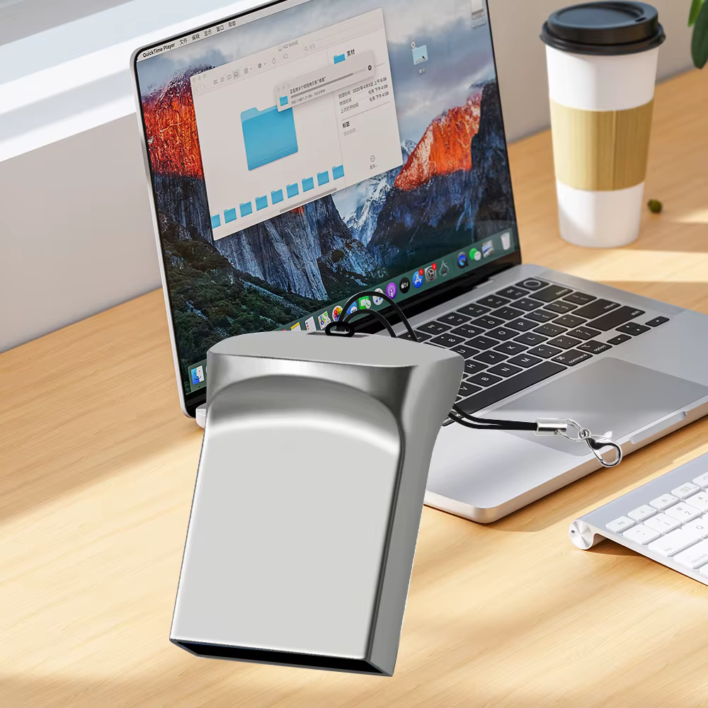 Mini clé USB 2.0 en métal, 64 go, cadeaux d'affaires créatifs, clé USB 32 go, dispositifs de stockage argentés, petit clé USB