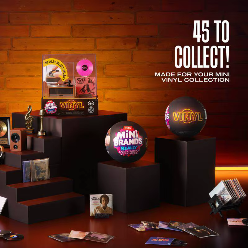 Mini Brands Vinyl Really Works Surprise Ball Blind Box Collection Record Player Plays Music Miniature Turntable Mystery Box Toy