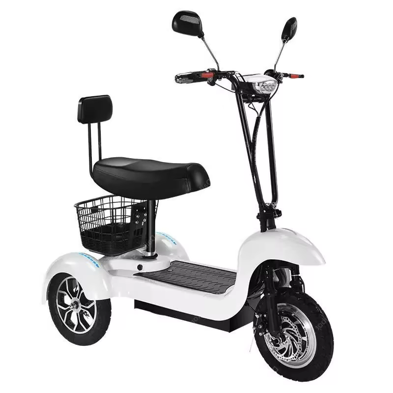 Mini Tricycle Électrique à 3 Roues pour Adulte, Scooter de 500W pour Personnes Âgées, avec mir de Chargement, USB, Lampe à la Mode, 35 Km/h, pour 2 Mortes