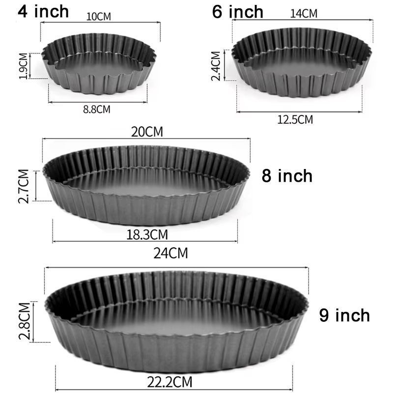 Moule de cuisson antiadhésif pour tarte, 1 pièce, fond amovible, libération facile, 4/6/8/9 pouces, en forme de fleur, poêle à tarte, cuisine, fourniture de cuisson à domicile ZYF