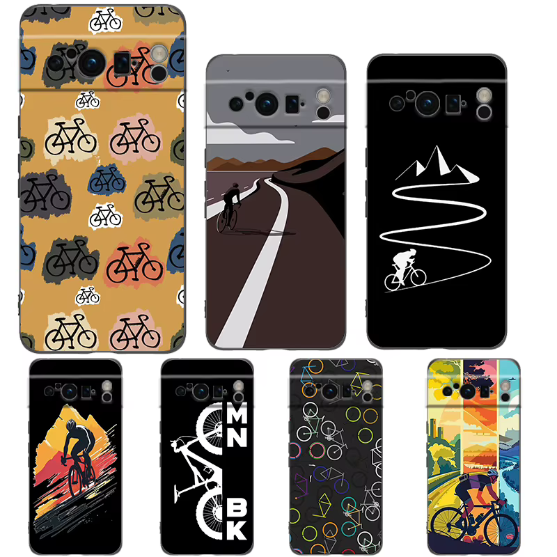 Coque de téléphone pour vélo de montagne, étui souple antichoc en TPU noir pour Google Pixel 9 8 7 6 Pro XL 8A 6A 7A 5G