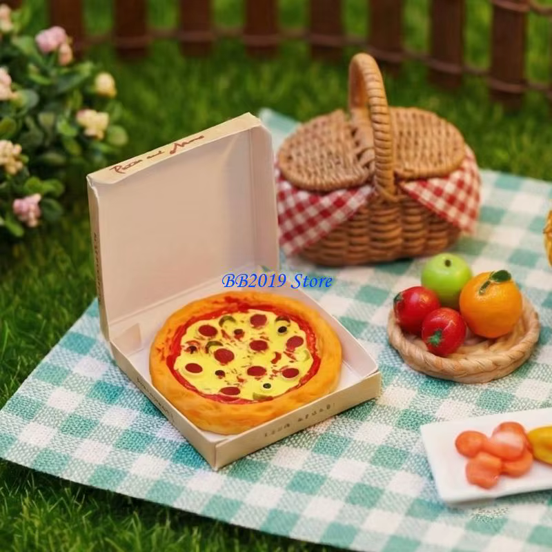 Q0KB – boîte à Pizza Miniature à emporter, jouet pour maison poupée, accessoires, facile à transporter, jeu rôle éducatif,