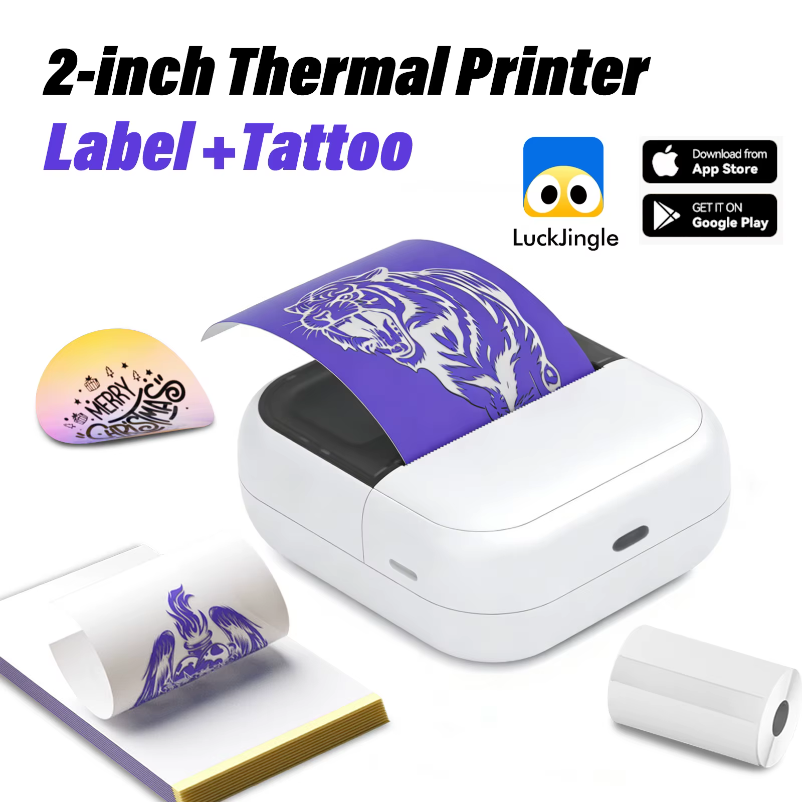Mini Machine à tatouer Portable, Mini imprimante d'étiquettes thermiques, autocollant auto-adhésif, Machine à tatouer multifonction, impression sans encre