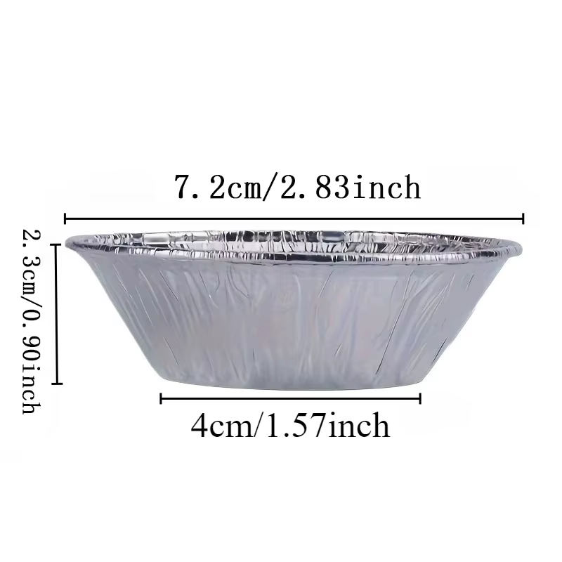 Moule rond jetable en aluminium pour tarte aux œufs, Mini poêle à tarte, Cupcake, plateau de cuisson, tartelettes, cuisson au Barbecue, 50/100 pièces