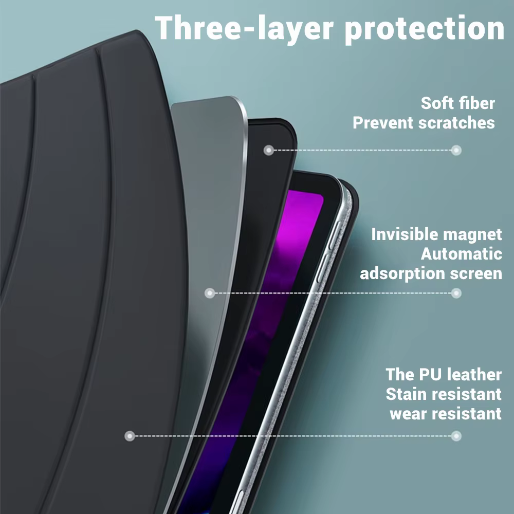 EMTRA pour étui iPad 2021 Mini 5 6 génération étui pour iPad Pro 11 2018 9.7 5 6th Air 2 3 10.5 housse transparente en silicone PU Funda