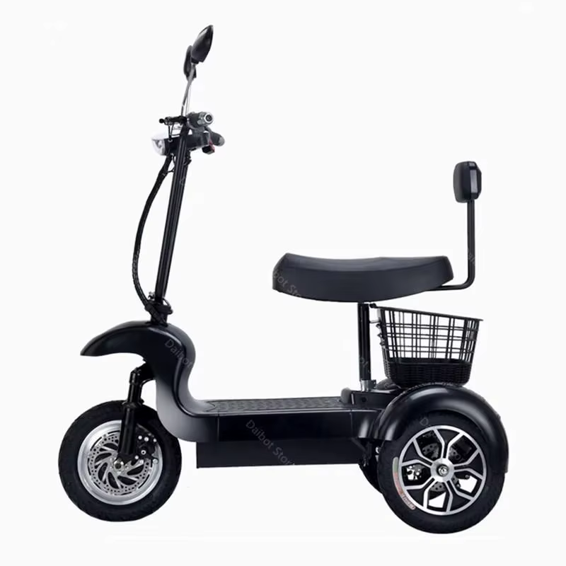 Mini Tricycle Électrique à 3 Roues pour Adulte, Scooter de 500W pour Personnes Âgées, avec mir de Chargement, USB, Lampe à la Mode, 35 Km/h, pour 2 Mortes