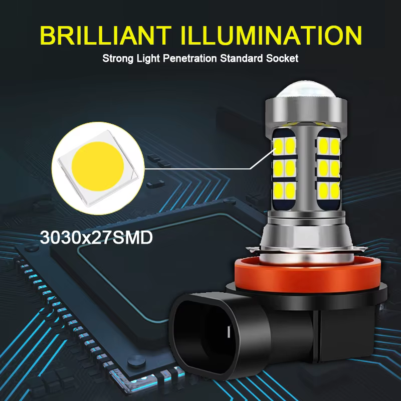 2 ampoules antibrouillard avant LED, accessoires pour Fiat 500 500C 500L 500X 2007-2018 2007 2008 2009 2010 2011 2012 2013 2014 2015 2016