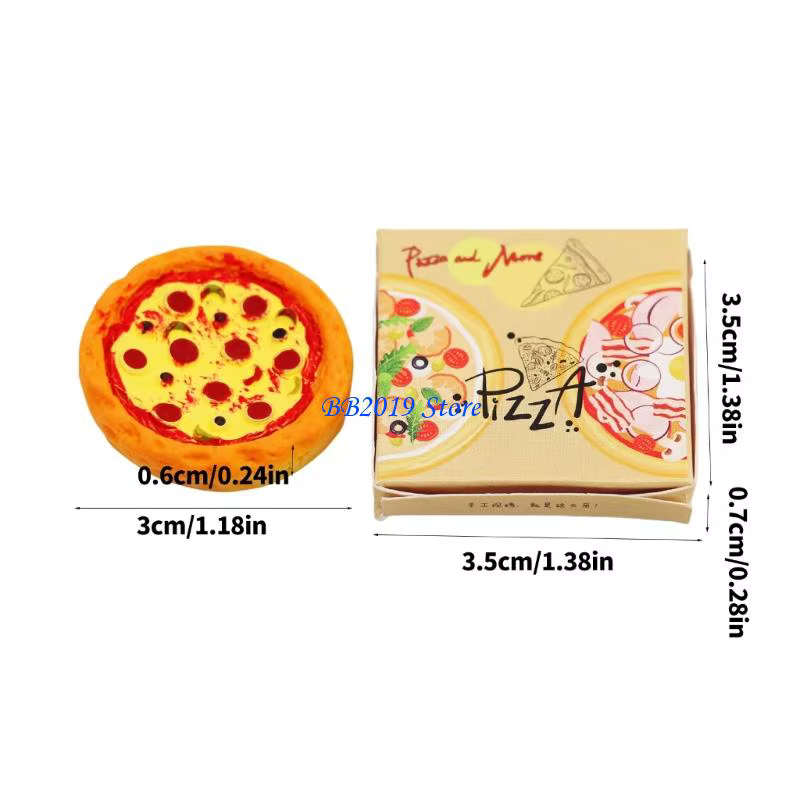 Q0KB – boîte à Pizza Miniature à emporter, jouet pour maison poupée, accessoires, facile à transporter, jeu rôle éducatif,