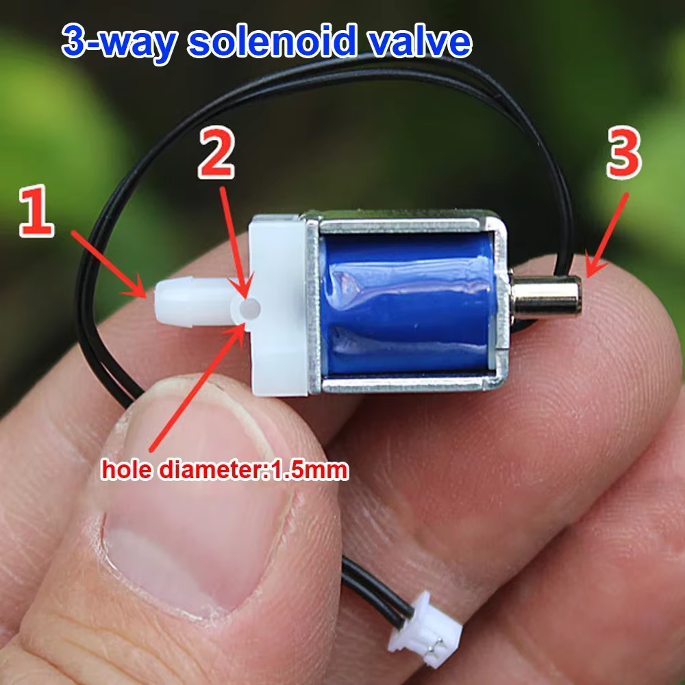 Mini électrovanne, 3 voies, dégagement d'air, électronique tingDC 3.7V, admission électronique accessible