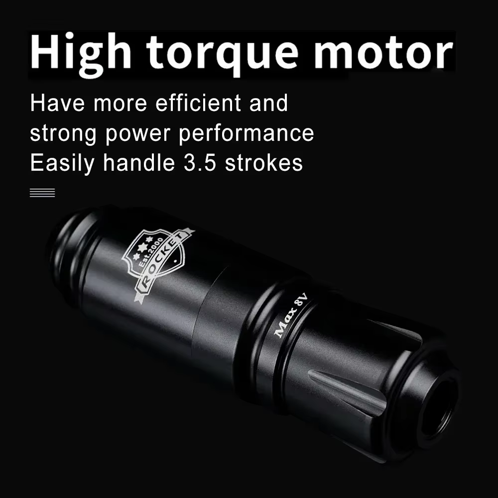 Mini Rocket – Kit de machine à tatouer rotative automatique avec course de 3,5 mm, connecteur RCA, moteur de maquillage permanent 10000 tr/min, compact
