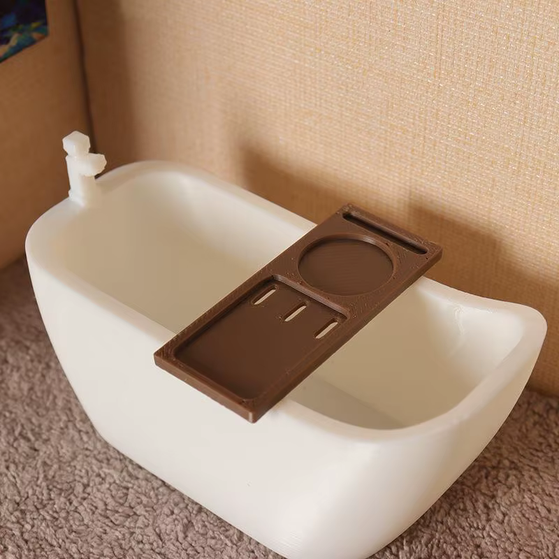 Baignoire de Simulation Miniature pour maison de poupée, avec plateau, modèle de maison de poupée, meubles de salle de bain, décoration, jouets de Simulation, 1/12