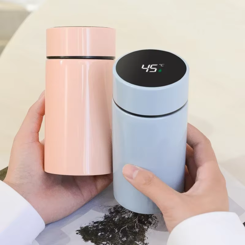 Mini Thermos de poche intelligent, bouteille d'eau avec affichage de la température de 200ml, flacons sous vide en acier inoxydable avec filtre