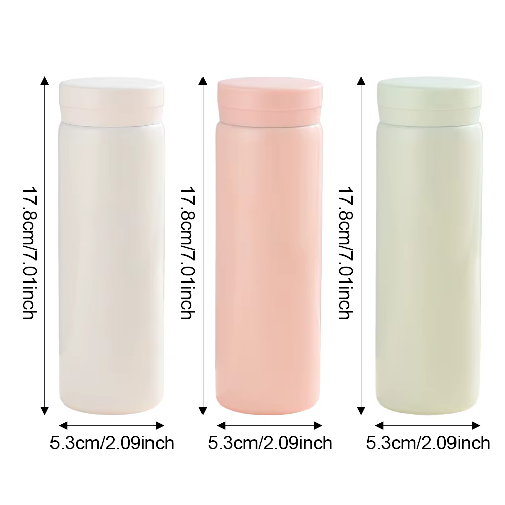 Thermos miniature de 280 ml. Petit et portable. Convient pour le travail, les études et le fitness. Bande anti-fuite. Antidérapant en bas