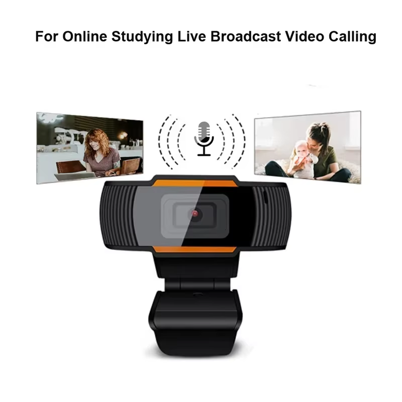 Mini Webcam HD 480/720/1080P USB avec microphone pour PC, ordinateur de bureau, gamer, webcast, appel vidéo, conférence, travail