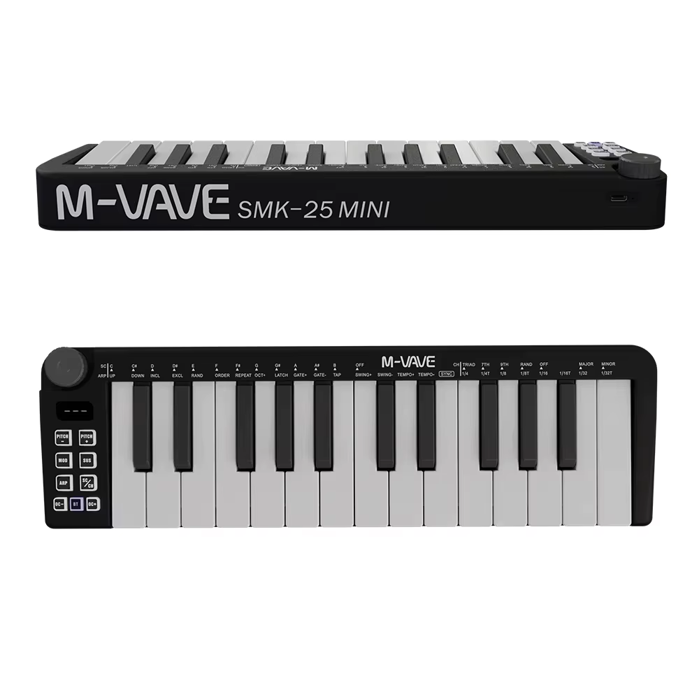 MINI contrôleur M-VAVE SMK-25 avec 25 touches sensibles à la vitesse, mini clavier USB rechargeable, contrôleur MIDI