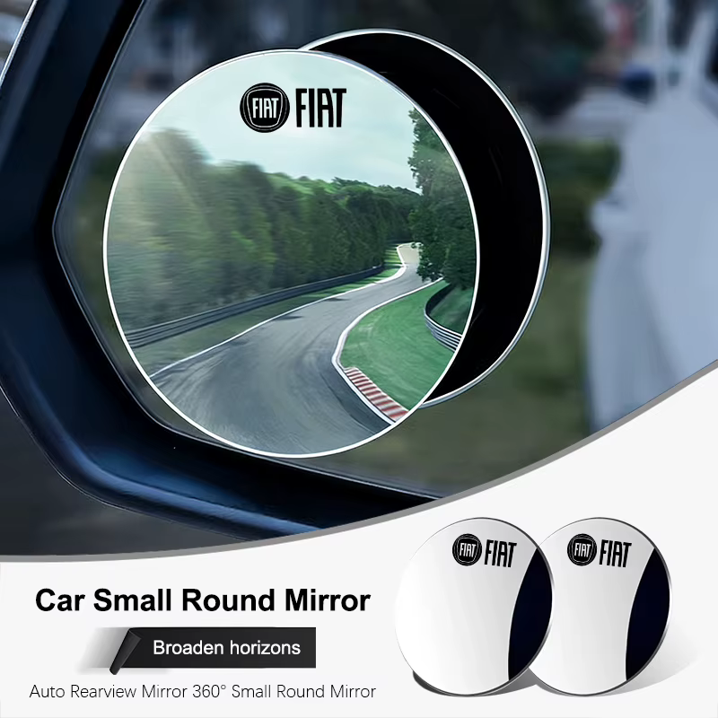 Rétroviseur de voiture 360 °   Petit miroir rond, accessoires automobiles pour FIAT 500 Ducato Panda Grande Punto Tipo Abarth Pulse 600 500L