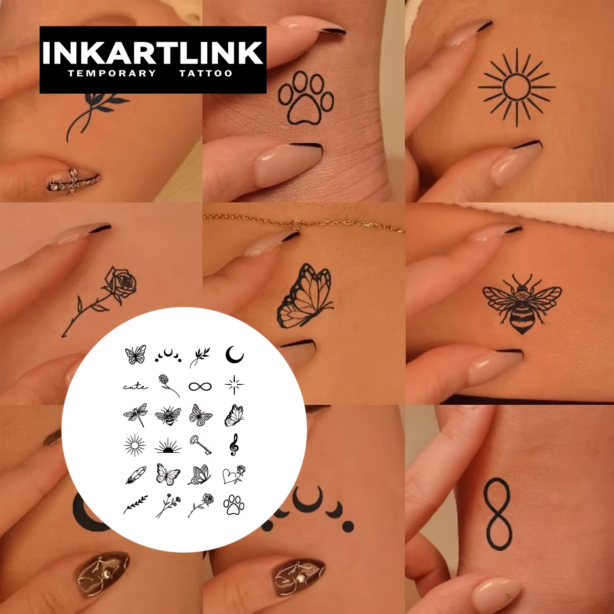 Mini tatouage temporaire à motif, dure jusqu'à 15 jours, autocollant semi-permanent magique étanche, nouvelle technologie.