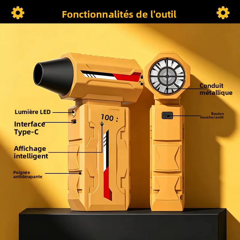 Mini souffleur à jet 580000RPM, pression de vent puissante, aspirateur électrique à air comprimé sans fil pour PC, maison, bureau, camping