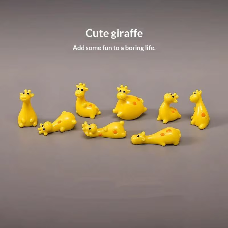 Miniatures de girafe en résine pour la décoration de jardin, de maison, figurines d'animaux de zoo, ornements de micro-paysage, accessoires