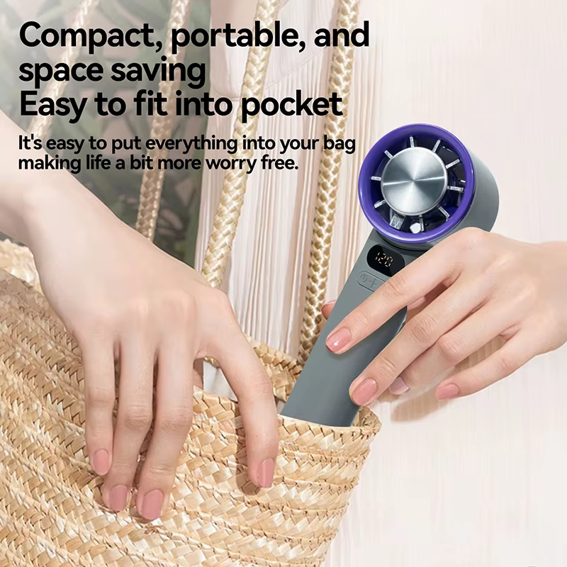 Ventilateur portable Lenovo Mini, 120 vitesses, sans pales, rechargeable, refroidissement instantané avec mode glace, pour hommes et femmes, nouveauté