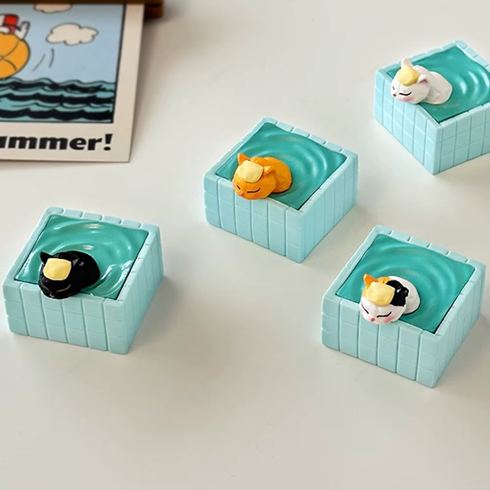 Mini douche chat ornement Figurines miniatures chaton Statue cadeau jouet pour enfants enfants bébé chambre Pot décoration de la maison outils de jardin
