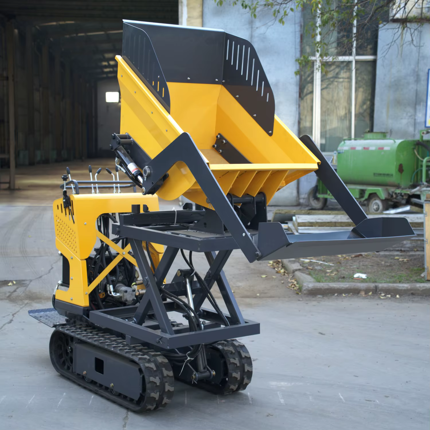 Mini-dumper sur chenilles autopropulsé 2026, personnalisé, à levage hydraulique, haute capacité de charge