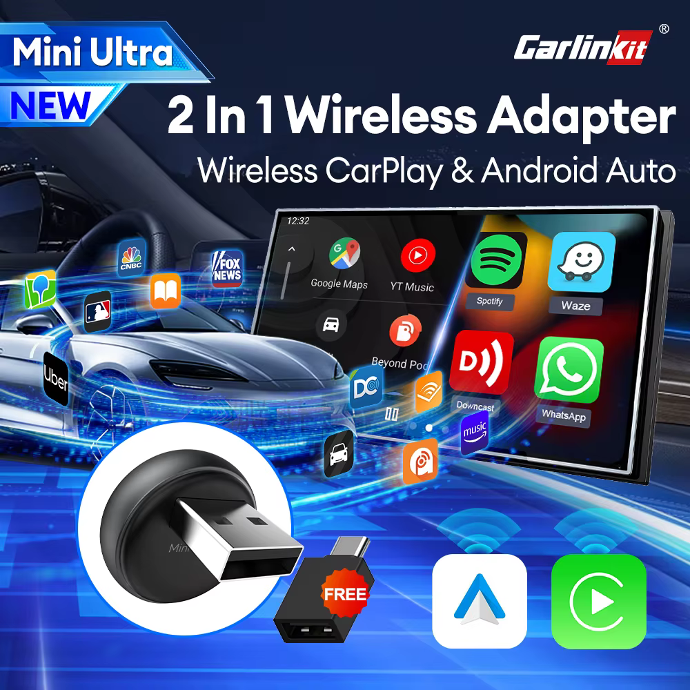 Mini Ultra 3 CarlinKit 5.0 sans fil Android Auto CarPlay adaptateur sans fil WiFi BLE connexion automatique OTA mise à niveau Mini boîte de voiture intelligente