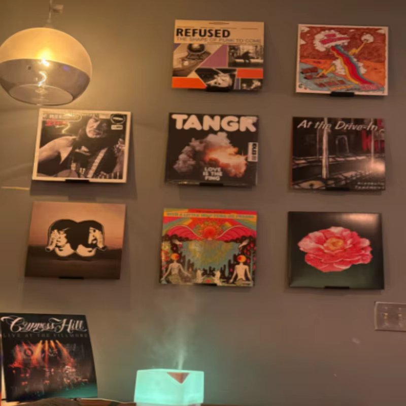 Étagère murale multifonctionnelle pour disques vinyles, support de rangement pour albums et CD, présentoir pour décoration de magasin de disques commercial