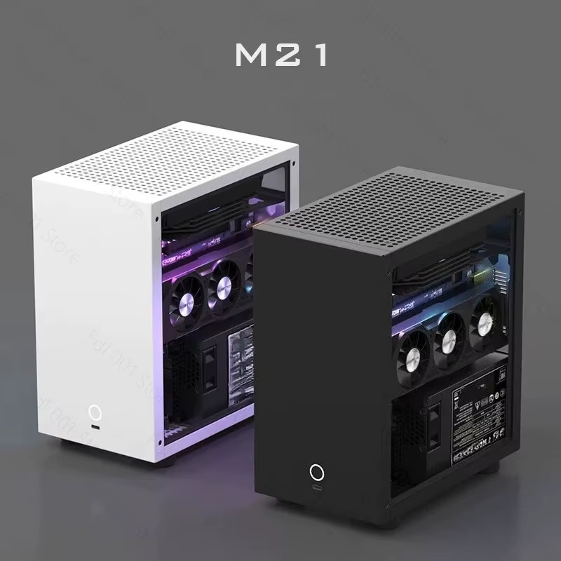 Boîtier d'ordinateur Mini ITX M21 / M31, prend en charge le refroidisseur liquide AIO de 120 mm, la carte graphique à profil bas et la alimentation 1U Flex ATX, compact et petit