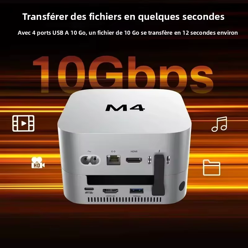 Station d'accueil USB-C 10 en 1 Acasis, double SSD M.2 NVMe 10 Gbit/s, HDMI 4K 60 Hz, USB-A 3.1 PD 30 W, boîtier pour Mac Mini M4/M4 Pro