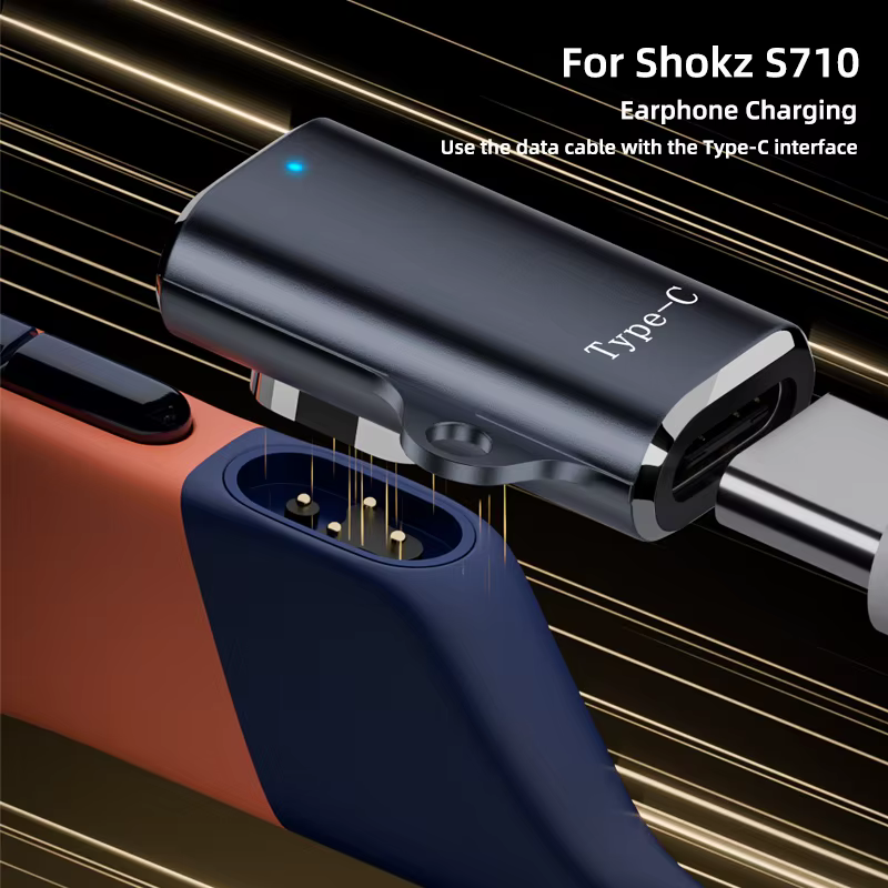 Adaptateur de chargeur de casque portable pour SHOKZ OpenSwim Pro S710, convertisseur de charge rapide USB C pour connecteur magnétique Shokz