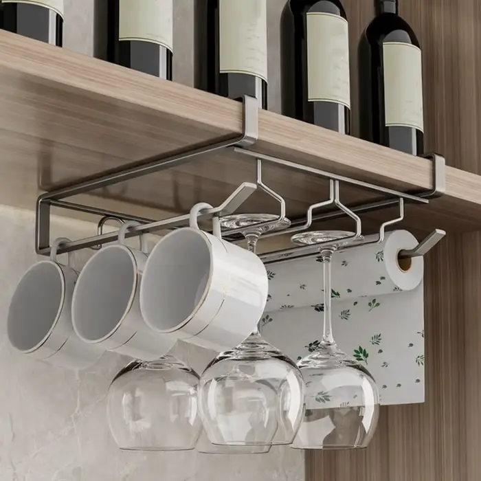 Support à gobelets à vin inversés en acier au carbone, ventilé, résistant à la rouille, étanche, à s