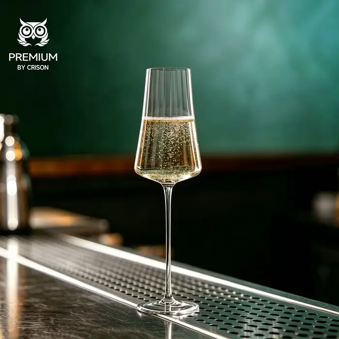 Verres à champagne à pied haut en cristal de la série CRISON Boutique, verres à vin mousseux, verres