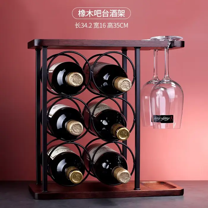 Casier à vin en bois de Style européen, présentoir de bouteilles de vin Simple et élégant, décoratif