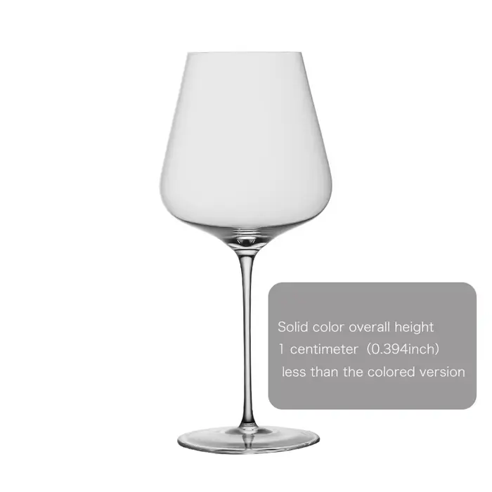 CRISON Verre à vin rouge ultra fin haut de gamme fait à la main pour un usage domestique, tige rouge