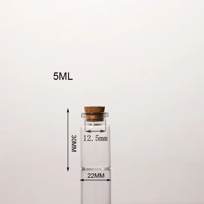 Mini bouteilles en verre de 5 à 30ML, 5 pièces, avec bouchons en liège, pots de sort, flacons de Pot