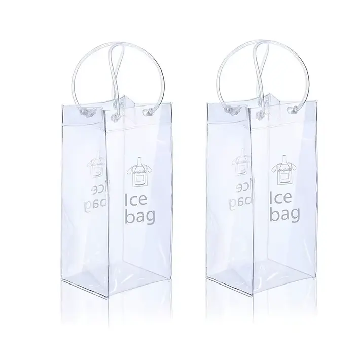 Paquet de 2 sacs froids pour vin glacé, pochettes en PVC, manchons de refroidisseur de vin avec poig